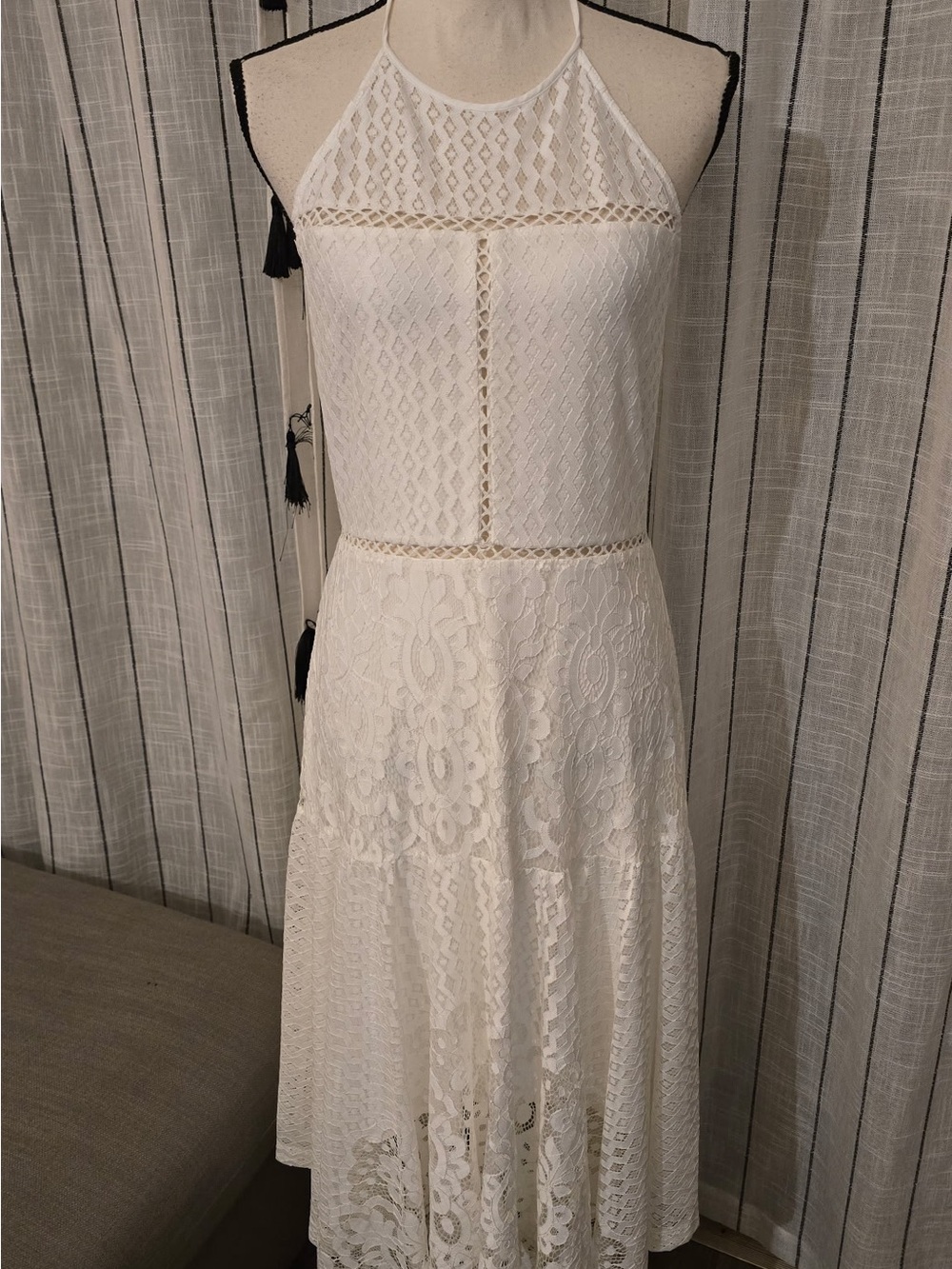 Parker Cream Lace Halter Maxi Dress
